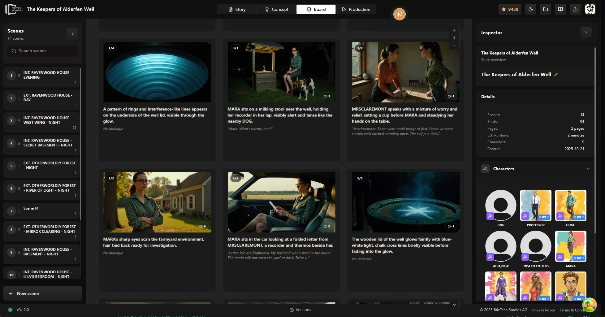 Storyboard sequencing and shot design