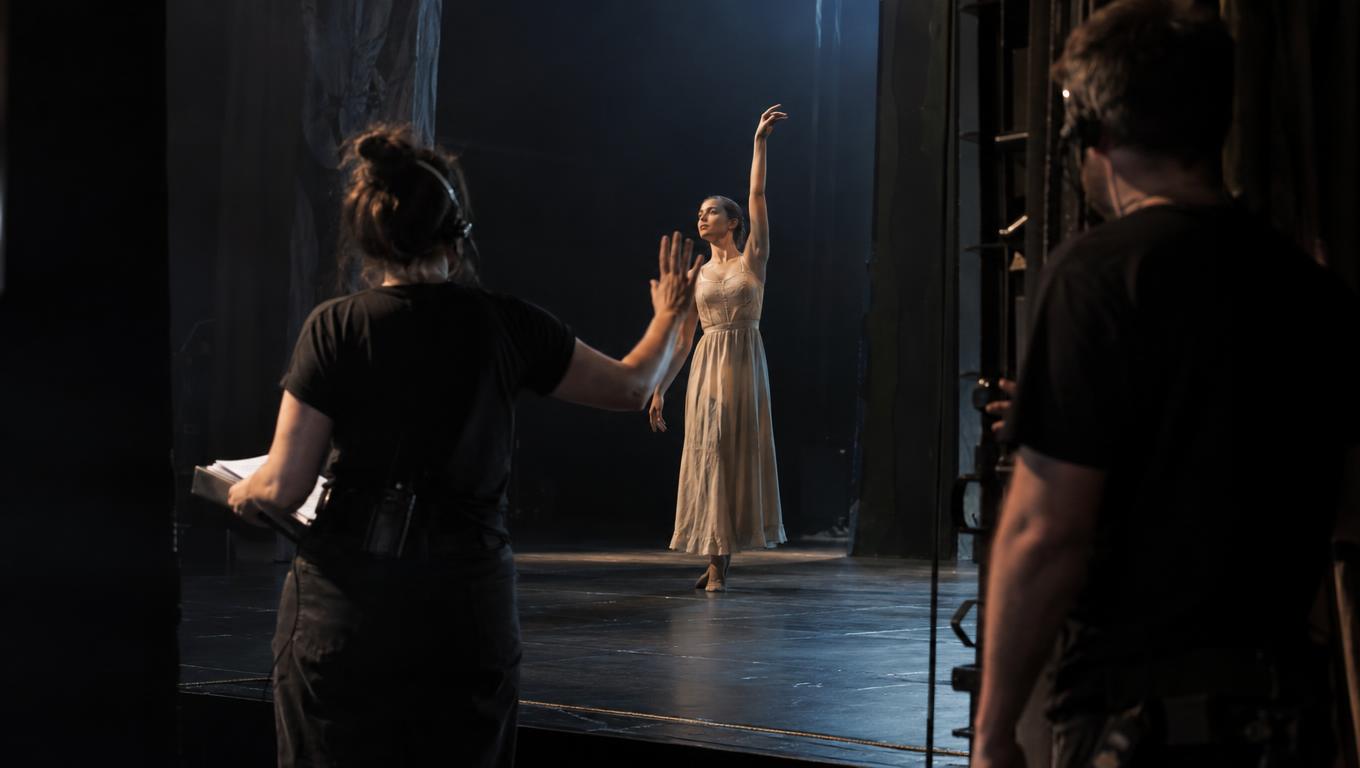 Stage manager halts rehearsal to test a precise transition
