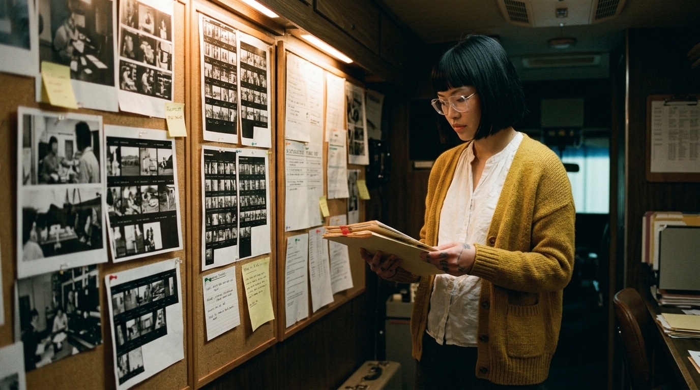 Archivist building a film reference library