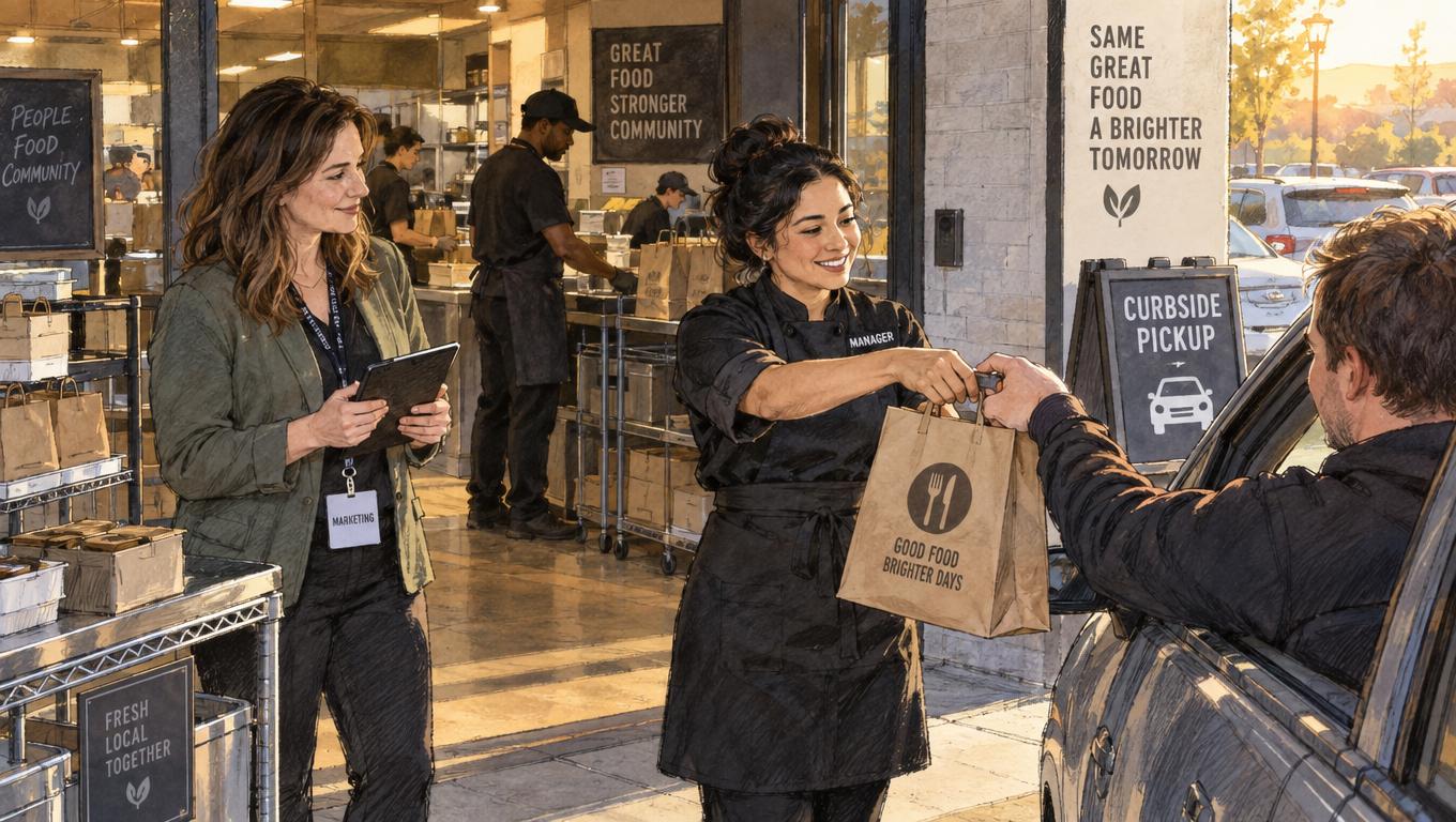 A marketing buyer watches a restaurant service promise tested