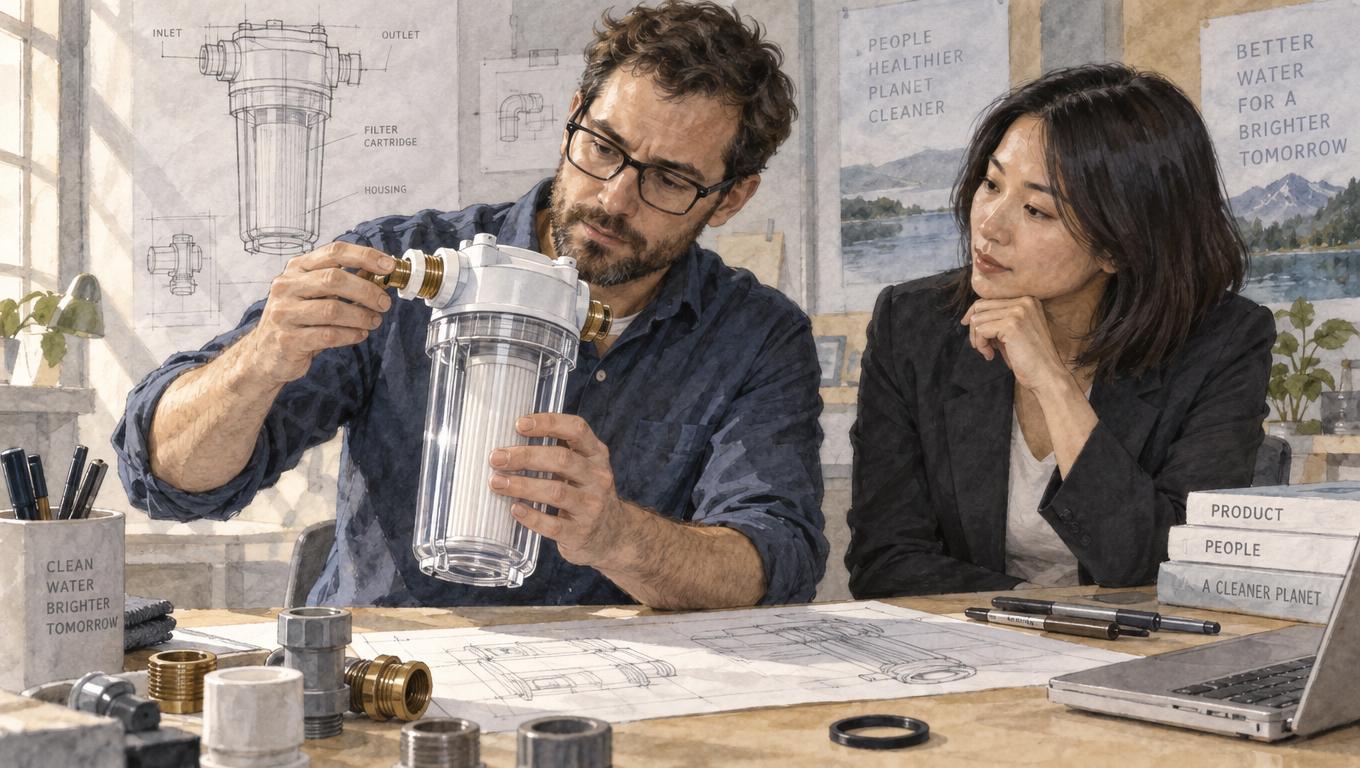 An engineer checks a filter assembly for accurate visual detail