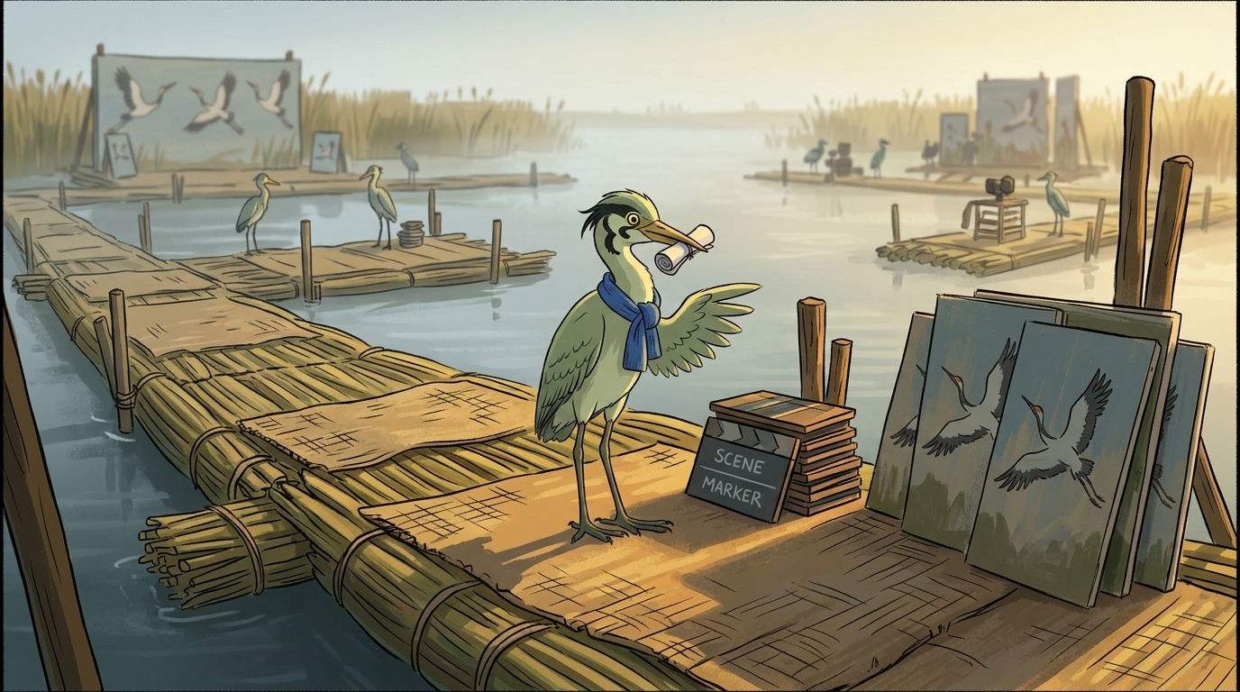 A marsh set mapped from scene to scene