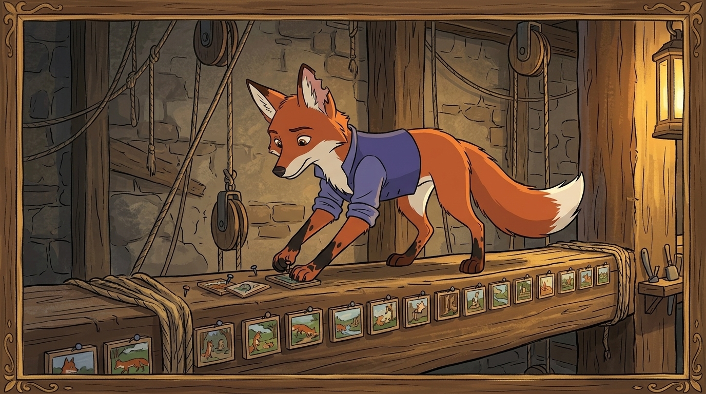 Fox apprentice arranges scene beats into sequence
