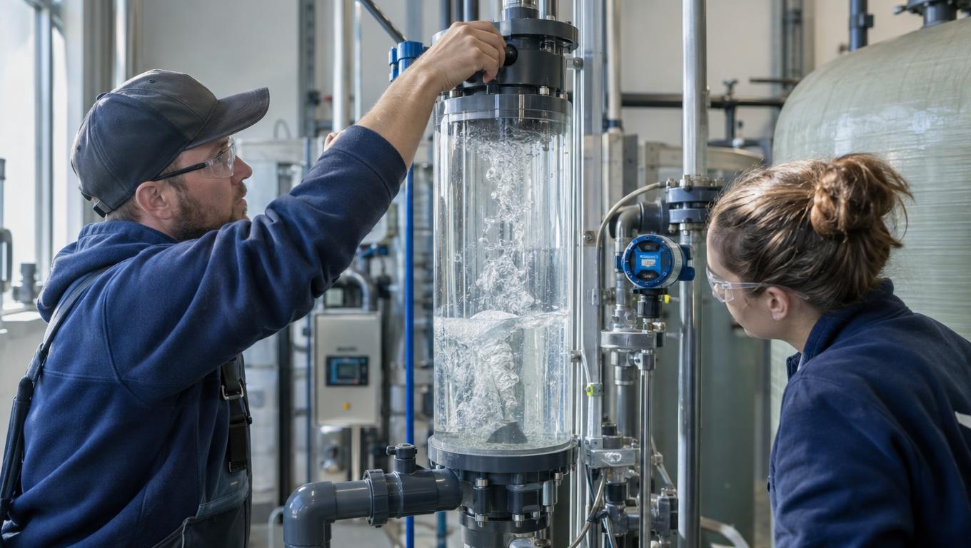 Producer and engineer test a physical demonstration for credible treatment