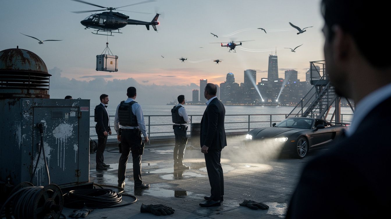 coastal casino roof escape at dawn