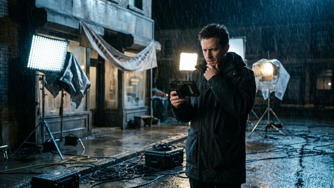 Filmmaker reassesses a night exterior after weather shifts