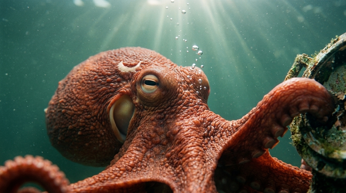 Un pulpo reacciona cuando la escotilla crítica no se mueve