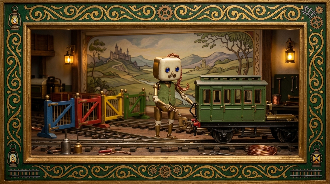 Automaton couples a replacement carriage into the active story route