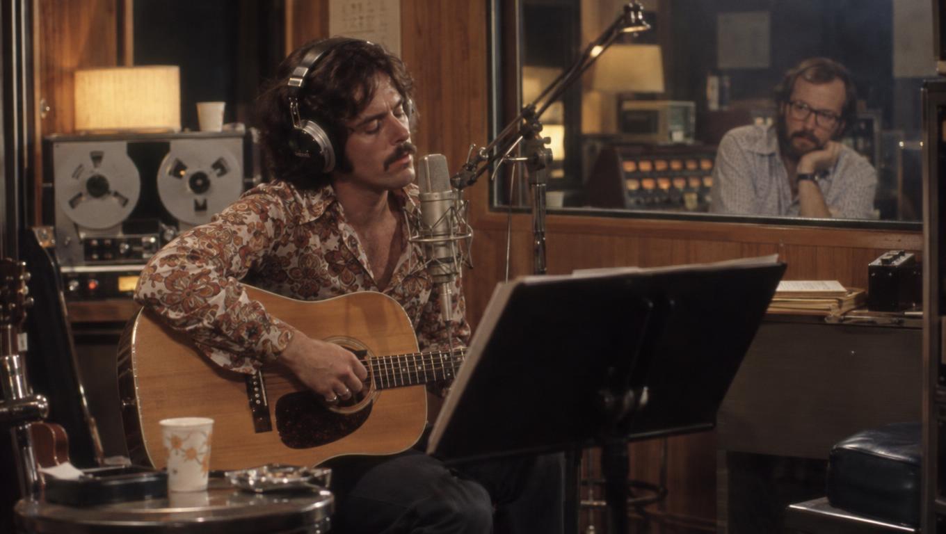 A session musician records a cue for a commissioned film