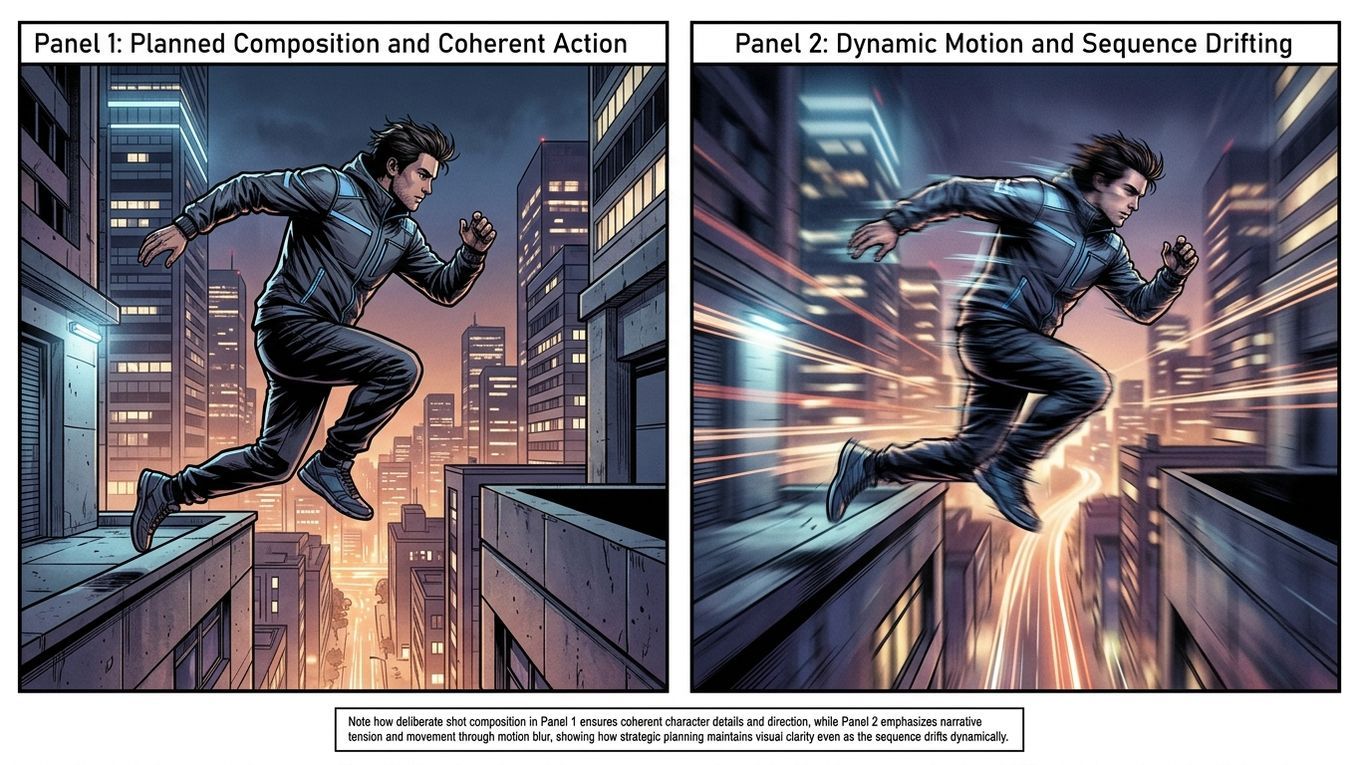 rooftop chase continuity comparison
